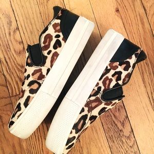 ASH Leopard Animal Print Slip-on Platform Sneakers